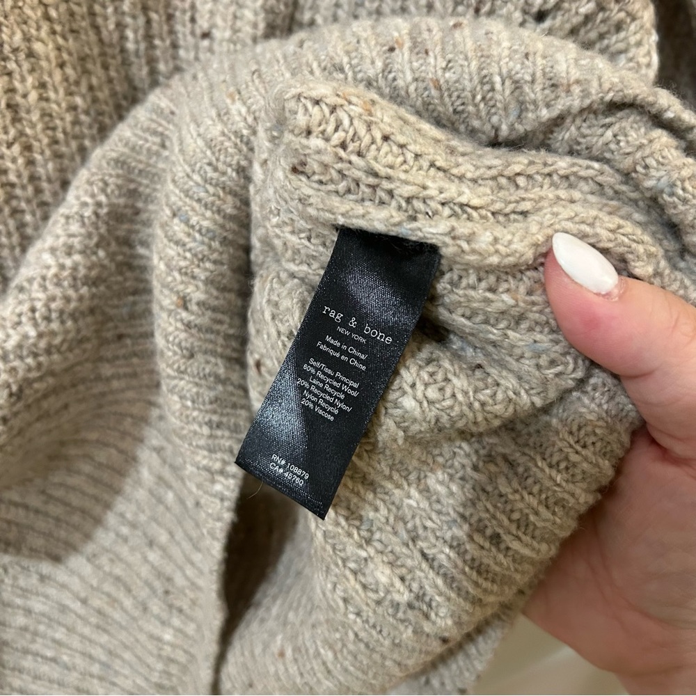 New Rag & Bone Donegal Recycled Wool V-Neck Sweater - Picture 6 of 6